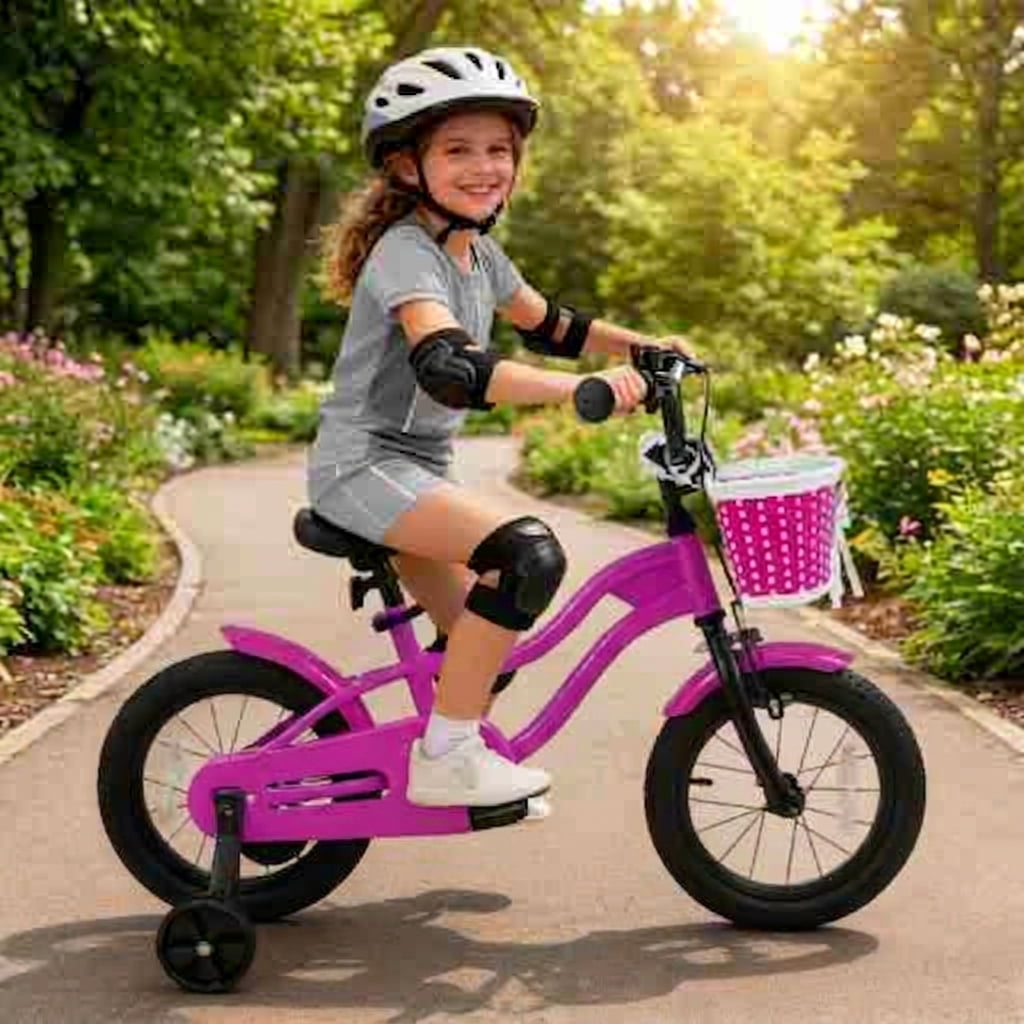 Redsmile Kids Bike 12 Inch with Training Wheels for Toddlers Boys Girls Ages 3-4 Years Old, 12 Inch Kids Bicycle with Adjustable Seat and Coaster Brake, Beginner Kids Bike, Multicolor