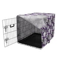 thumbnail image 3 of Floral Dog Crate Cover, Plumeria Flowers and Toucan Bird Hand Drawn Demonstration on Violescent Backdrop, Easy to Use Pet Kennel Cover for Dogs, 35" x 23" x 27", Grey and White, by Ambesonne, 3 of 6