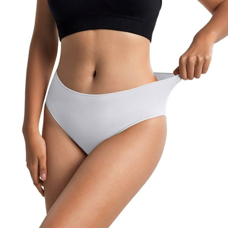 GHSOHS Womens Underwear Panty Underwear Pack Sexy Thong Women s Plus Size Mid High Waist Mesh Briefs Solid Cotton Crotch Underwear Panties Seamless Underpants White Briefs Womens Thong Underwear L