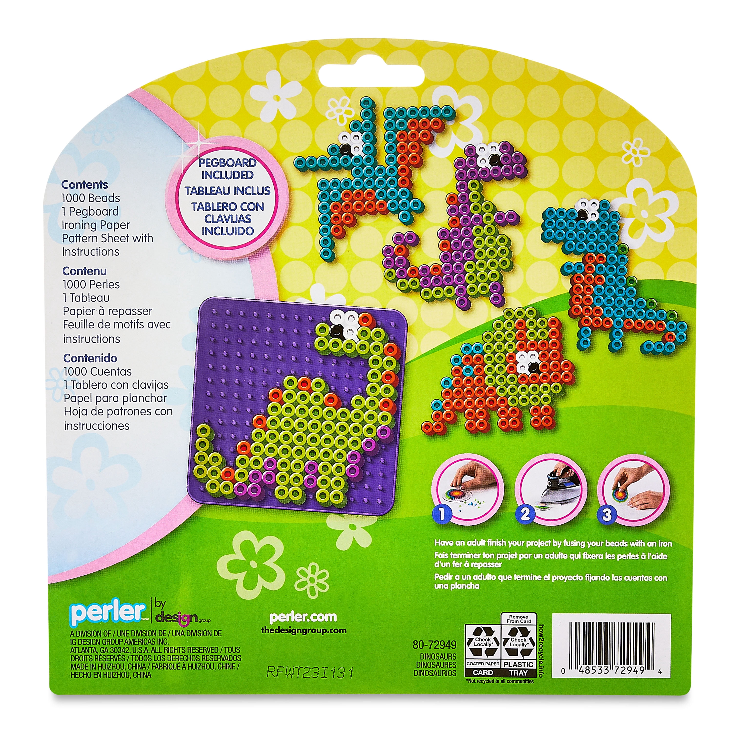 Perler fused bead Dino Arch Kit