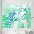 thumbnail image 1 of Floral Tapestry, Fashion Woman Girl Body with Flower Petal Leaves Modern Design Model Image, Fabric Wall Hanging Decor for Bedroom Living Room Dorm, 5 Sizes, Turquoise Teal White, by Ambesonne, 1 of 1