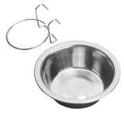 xinhuadsh Metal Dog Pet Bowl Cage Crate Non Slip Hanging Food Dish Water Feeder with Hook