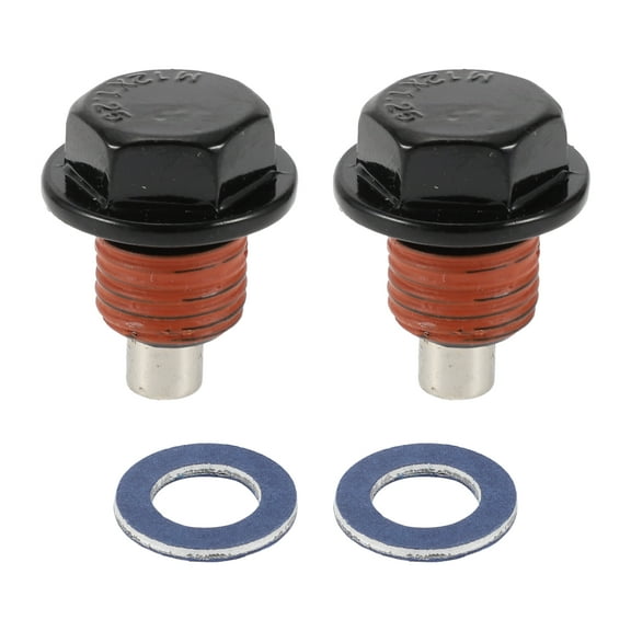 Unique Bargains 1 Set Oil Drain Plug for Toyota Tacoma Tundra Camry Corolla 4Runner Oil Pan Drain Bolt Screw Thread Repair No.9043012031 Red Metal Magnetic M12x1.25