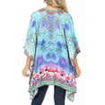 thumbnail image 2 of Sakkas Aymee Women's Caftan Poncho Cover up V neck Top Lace up With Rhinestone - WT39-Turq - One Size, 2 of 5