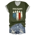thumbnail image 2 of KDDYLITQ Womens 250th Anniversary Independence Day Tshirt 4th July 250 Years Birthday V Neck Tees 4th Of July National Flag Print Summer Blouses Printed Graphic Short Sleeve Tops Army Green 2XL, 2 of 5