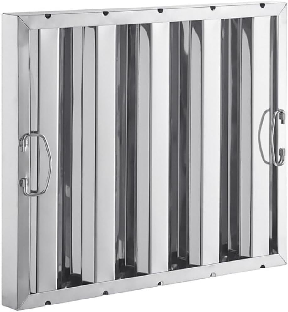 TrueCraftware- Set of 3 Stainless Steel 20" W x 16" H Commercial Kitchen Hood Filter- Restaurant Hood Filters Range Hood Filter Range Hood Baffle Grease Filter for Restaurant Kitchen Exhaust Hoods