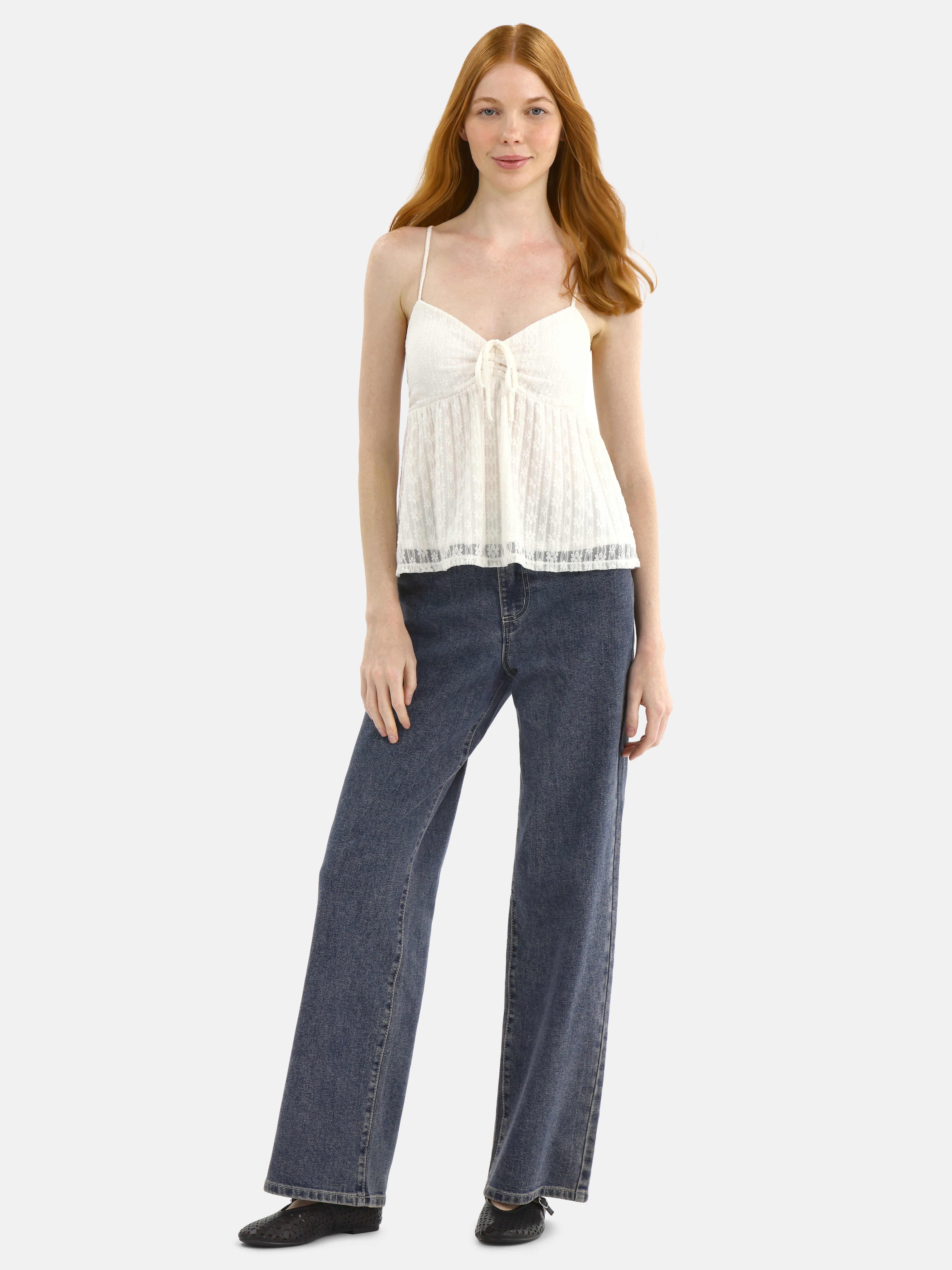 No Boundaries Babydoll Lace Top, Women's