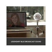 Blue Snowball USB Microphone - Textured White - 2 capsule design - Mac and PC compatible - USB - 3 pickup options - 40Hz - 18kHz