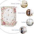 thumbnail image 3 of Bedliving Shower Curtain Set with 12 Hooks, Pink Roses and Peonies Border Waterproof Fabric, 72" x 72", 3 of 10