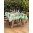 thumbnail image 2 of Outdoor Tablecloth with Umbrella Hole and Zipper, Spring Plants Rectangle Table Cloth 60x120 Inch Waterproof Tablecloth, Watercolor Birds Leaves Flowers Green Plaid Picnic Table Cover for Patio, 2 of 7