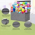 thumbnail image 3 of VICTORICH Extra Large Children's Collapsible Toy Storage Fabric 32 gal Kids Room Toy Chests, Gray, 3 of 8