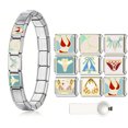 thumbnail image 1 of Italian Charms Bracelet Sets with 1Pcs Starter Bracelet 9Pcs Lingerie Themed Charms 9mm Italian Modular Charm Bracelet Personalized DIY Module Jewelry Gifts, 1 of 7