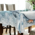 thumbnail image 2 of WOBOGO Blue Scarf Penguin Pattern Square Tablecloth 60×60in Polyester Fabric Tablecloth Washable Dust Resistant Wrinkle Resistant, 2 of 9