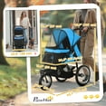 thumbnail image 3 of PawHut Poussette pour Animaux, Poussette pour Chien à 3 Grandes Roues, Transport Pliant de Voyage, Bleu, 3 of 10