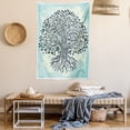 thumbnail image 2 of Asian Tapestry, Tree of Life Chinese Bonsai Roots Bohemian Hippie Evil Eye Occult Theme, Wall Hanging for Bedroom Living Room Dorm Decor, 60W X 80L Inches, Indigo Cream Pale Blue, by Ambesonne, 2 of 5