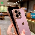 thumbnail image 4 of Compatible with iPhone 14 Pro Max Case Luxury Plating Love Heart Case Soft TPU Silicone Shockproof Camera Protective Cute Case for iPhone 14 Pro Max 6.7" for Women Girl Purple, 4 of 13