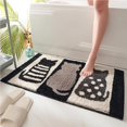 thumbnail image 1 of Super Water Absorbent Bath Mat Cartoon Cat Shower Mat Non-slip Pattern Non-slip Shower Mat Space Saving Fast Drying Bathroom Floor Mat for Home Hotel, 1 of 9