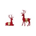 thumbnail image 2 of Oioii Reindeer & Deer Christmas Decoration , Small Indoor & Tabletop Statue , Resin Figuring for Home, 2 of 6