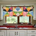 thumbnail image 3 of Yayeee Kitchen Curtains Tier Set of 2 Light Filtering 57"x24" Over Sink Window Panels, Minimalist Triangles, 3 of 7