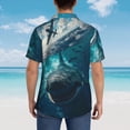 thumbnail image 4 of Balery Airplane Shark Camisas hawaianas de manga corta para hombre, camisas playeras de corte holgado, camisas de vacaciones con botones,3X-Large, 4 of 7