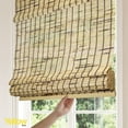thumbnail image 2 of Yellow Blinds 36"W x 64"H Natural Woven Cordless Light Filtering Bamboo Roman Shades for Window, Tortoiseshell, 2 of 6