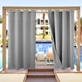 thumbnail image 2 of SHANNA 4 Panel Outdoor Curtains, Waterproof Windproof UV Protection Blackout Curtains with Eyelets, 3D Textured Pattern for Garden, Pergola, Balcony, Gray, 52 X 84 inch, 2 of 11