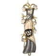 thumbnail image 3 of Matashi Hand-Painted Grey & White Enamel Mezuzah with Pomegranate Floral Design – Gold Accents & Crystals – Decorative Jewish Door Blessing, 3 of 5