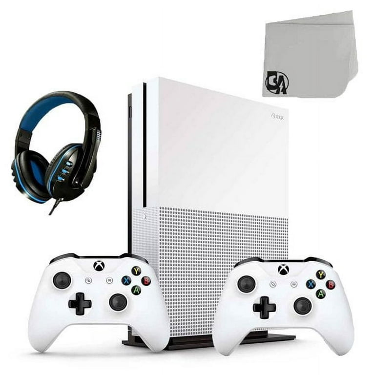 Pre-Owned Microsoft Xbox One S 500GB Gaming Console White 2 Controller  Included with Minecraft BOLT AXTION Bundle (Refurbished: Like New)