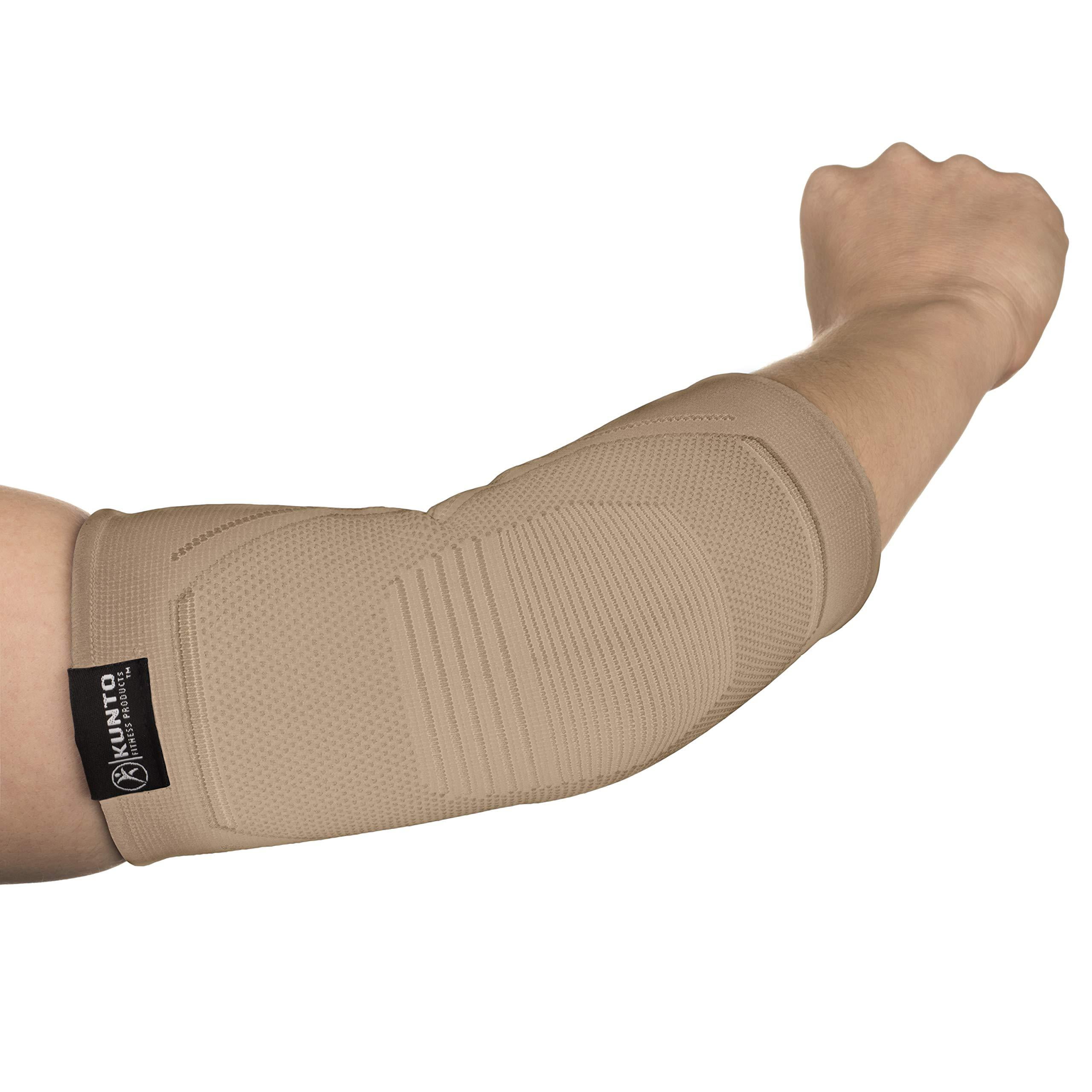 Kunto Fitness Elbow Brace Compression Support Sleeve (Shipped From USA) for  Tendonitis, Tennis Elbow, Golf Elbow Treatment - Reduce Joint Pain During  Any Activity! Medium Multi-colored 