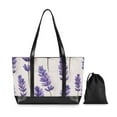 thumbnail image 7 of FORMRS Canvas Laptop Tote Bag for Women with 15.6" Computer Compartments Shoulder Handbag, Lavender Pattern, 7 of 7