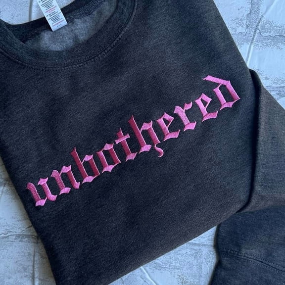 Unbothered Embroidered Crewneck Unisex Sweatshirt Casual Clothing