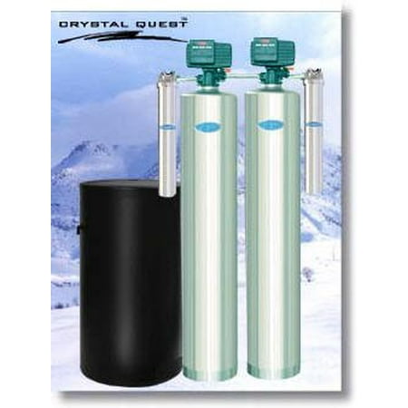 CRYSTAL QUESTA Acid Neutralizing and Water Softener Whole House Stainless Steel Water Filter System 1.5 Cu. Ft./48,000 Grain Capacity