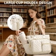 thumbnail image 6 of Large Bible Tote Bags with Bible Cover Case for Women, Quilted Carrying Case with Handles Shoulder Strap, Bible Study Supplies Accessories Christian Gifts for Women (Blue), 6 of 9