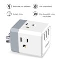 thumbnail image 2 of Cargador de pared POWSAV con 3 tomas y divisor USB de 3 vías, 2 of 7