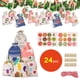 thumbnail image 1 of Fiudx Ofertas flash Artículos en oferta Bolsa de dulces con patrón navideño, paquete de calendario de Adviento 1-24, bolsa de regalo de lino, 1 of 6