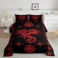 thumbnail image 2 of Erosebridal Magical Dragon Comforter Sets Queen Size, Bohemian Hippie Comforters & Duvets, Vintage Flower Decor, 3 Pieces, 2 of 7