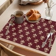 thumbnail image 3 of Vintage Flowering Placemats Set&nbsp;of&nbsp;12 Gorgeous Flower Dark Red Background Heat Insulation Washable Place Mats, Non-Slip Table Mats for Dining Table Party Kitchen Decor,13x19 Inch, 3 of 9