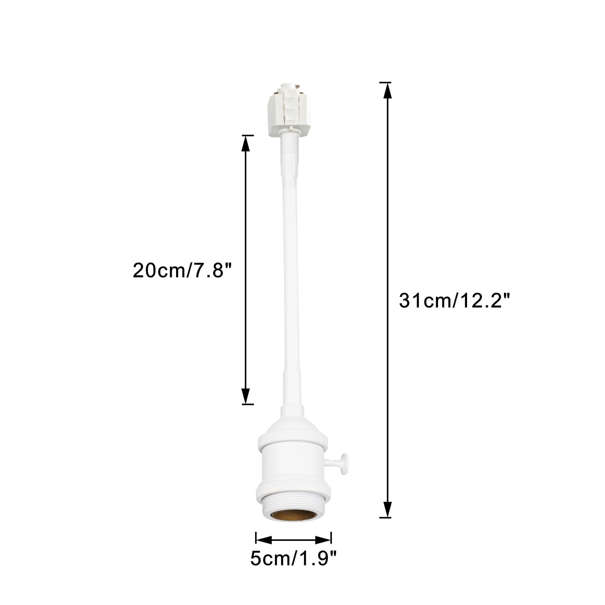 KAYYELAMP 1 Pcs H-Type Track Mount Flexible Gooseneck Adjustable Angle Modern White Dimmable Lighting for Wall Painting Home Kitchen(No Track)