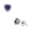 Purple, variant on 925 Sterling Silver Love Heart Multicolor White CZ Stud Earrings