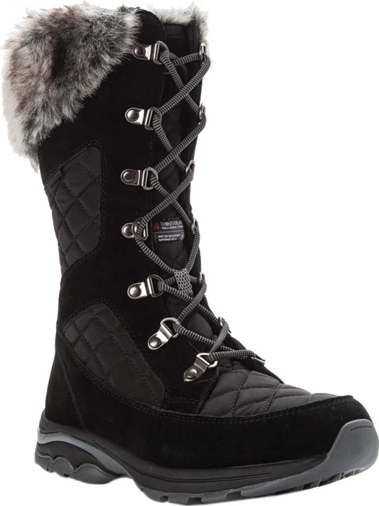 Black Propet Womens Madi Mid Zip Snow Boot 6H Medium US