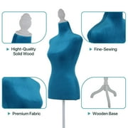 Female Mannequin Torso Mannequin Body Dress Form Mannequin Height Adjustable 49.6-63.4 Inch with Wooden Tripod Stand for Window Display Store Dress Jewelry Display Sewing (Blue)