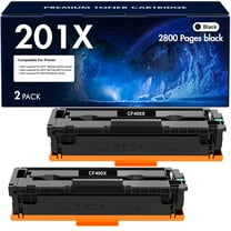 2 Pack 201X Black Toner Cartridge Compatible for HP 201X CF400X 201A CF400A Color Pro MFP M277dw M252dw M277c6 M252 M277 Printer Ink (Black, 2-Pack)
