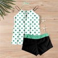 thumbnail image 6 of HOMBOM Womens Swimsuit Two Piece Swimwear Tankini Modest Green High Waisted Boyshorts Bathing Suit for Older Adult,Tropical Floral,XL, 6 of 6