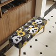 thumbnail image 4 of POLERO Cute Panda Sunflower Print Dining Bench Cover Christmas Decorations Stretch Bench Seat Slipcover with Elastic Band Rectangle Chair Cover for Living Room Patio, 4 of 7