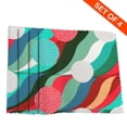 thumbnail image 2 of DouZhe Polyester Set de 4 Sets de Table, Rétro Vagues Pois Motif Résistant à la Chaleur Place Mats pour Table à Manger, 12 "x 18", 2 of 6
