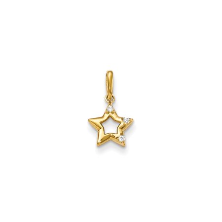 14k Yellow Gold CZ Children's Star Pendant