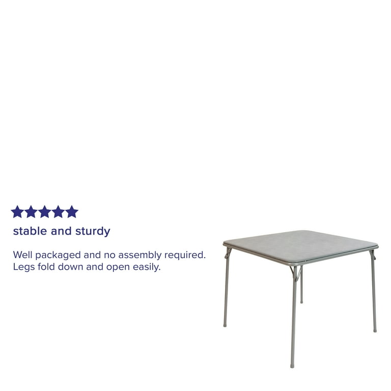 Gray Folding Card Lightweight Portable Table with Collapsible Legs