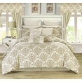 thumbnail image 2 of Chic Home Olivier 24-Piece Reversible Pinch Pleated Comforter Set, Queen, Beige, 2 of 8