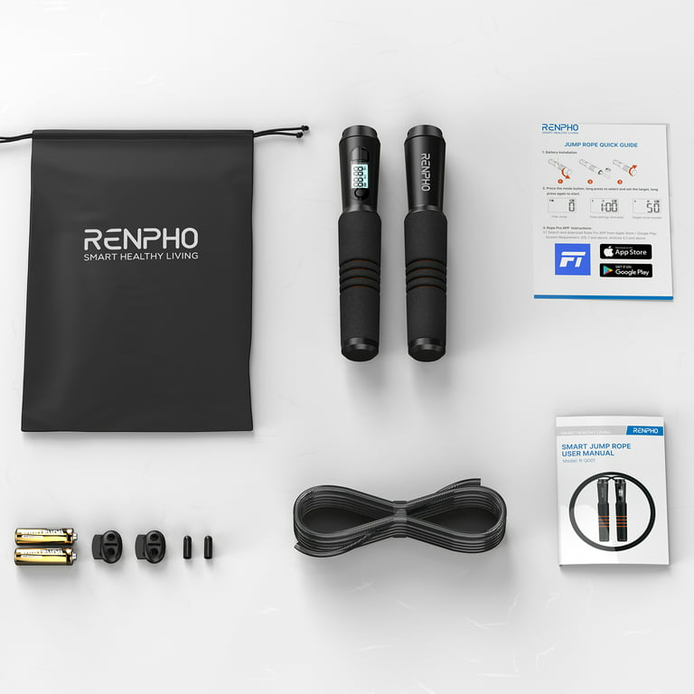 RENPHO Cordless Jump Rope - Tracking Your Fitness With App - Built