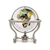 9" Gemstone Globe with Antique Silver Commander 3-Leg Table Stand